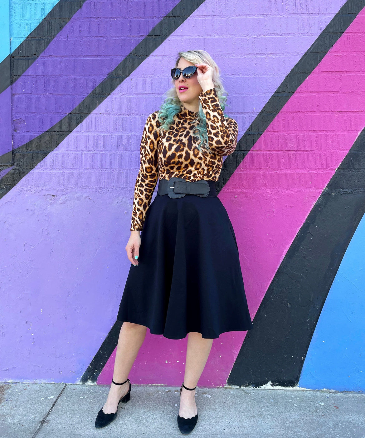 LEOPARD MOCK NECK TOP