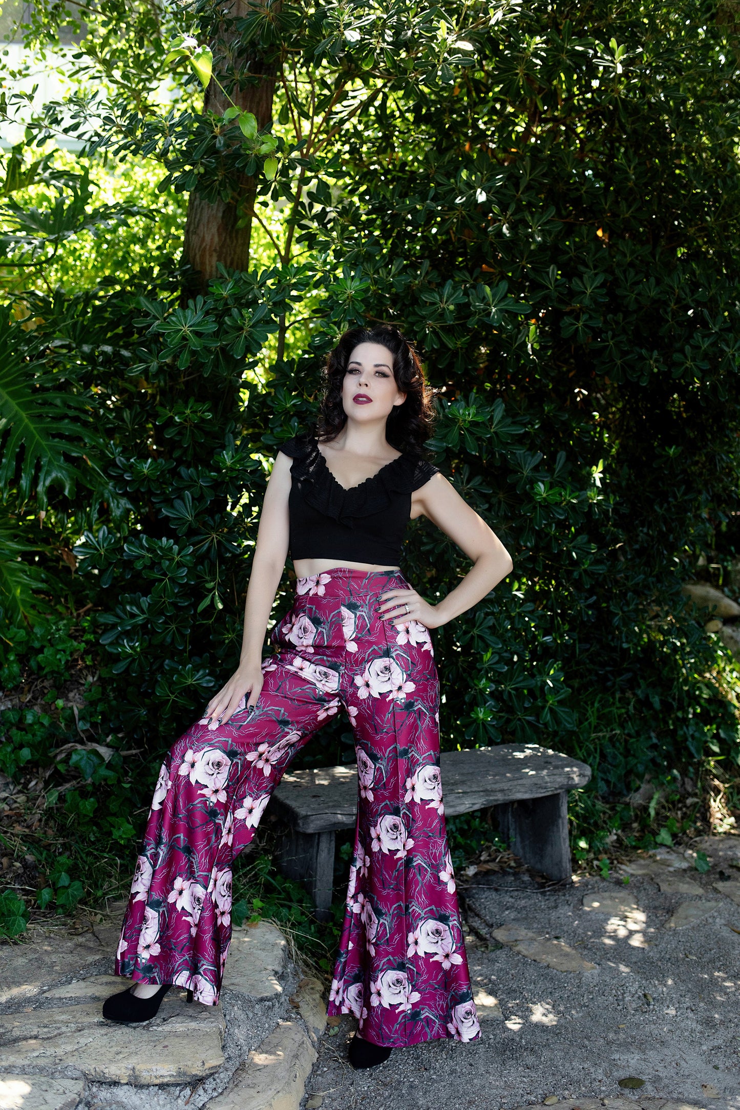 LUNA TROUSERS BLACK WIDOW LOVER (WINE) | PREORDER